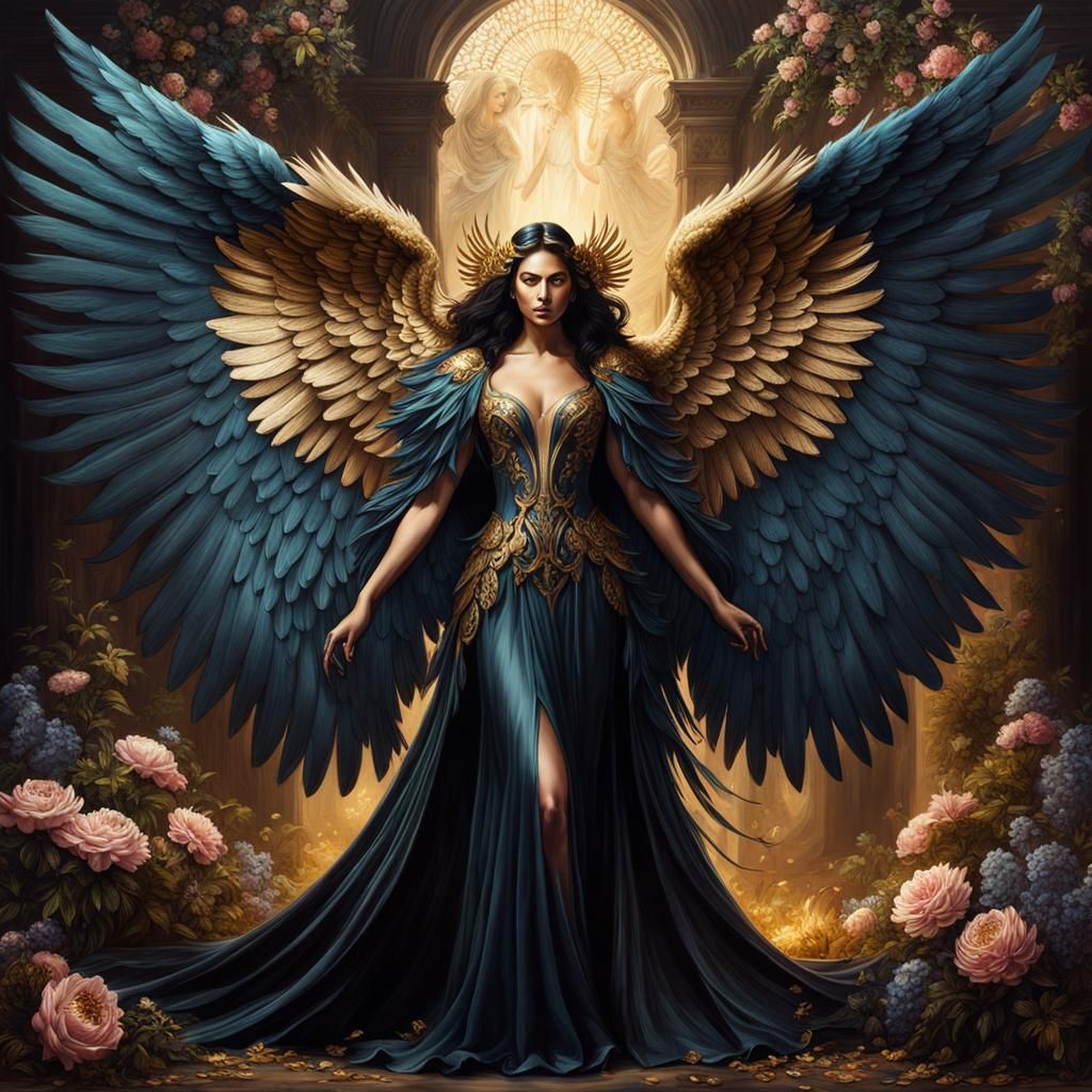 Fallen Angel Portrait with Volumetric Lighting