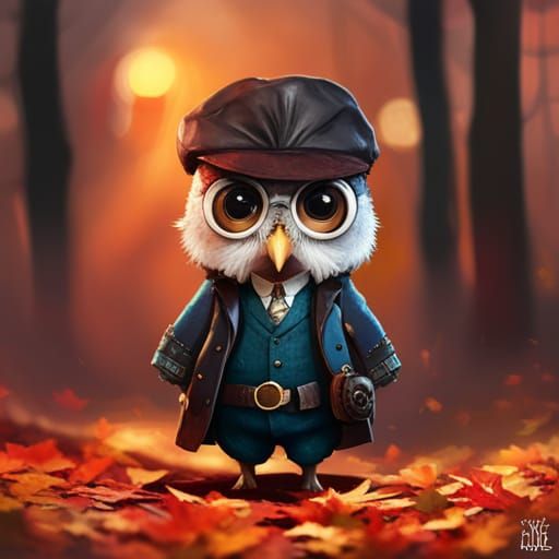 Steampunk Owl Portrait in London