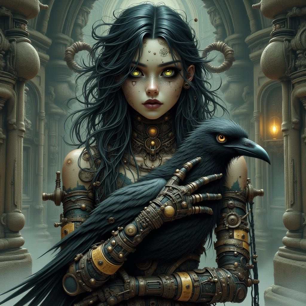 Clockwork Raven: A Necropunk Portrait