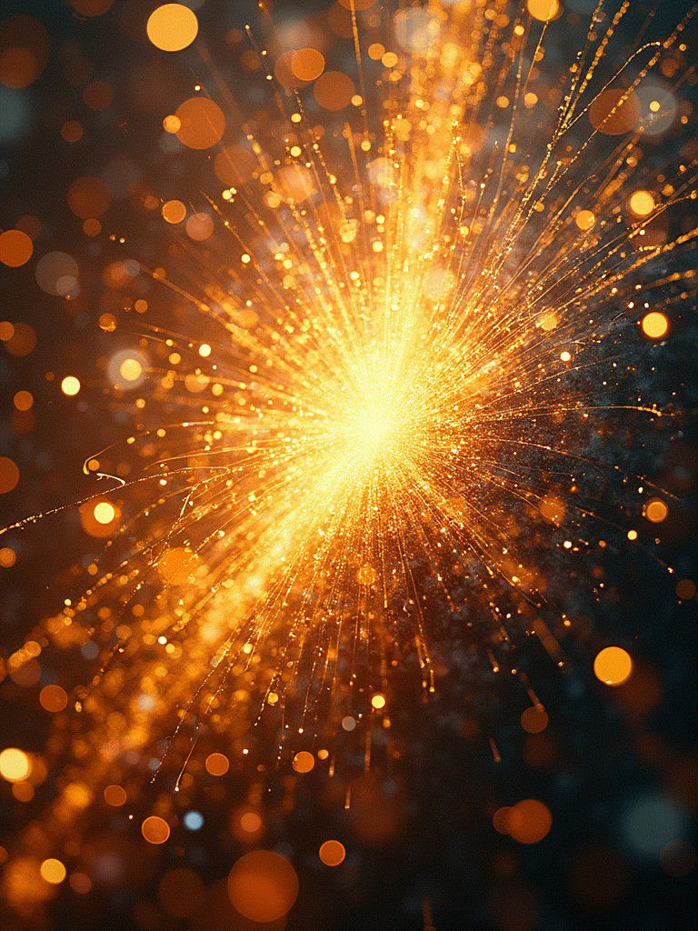 Abstract Golden Lights and Festive Shimmering Textures