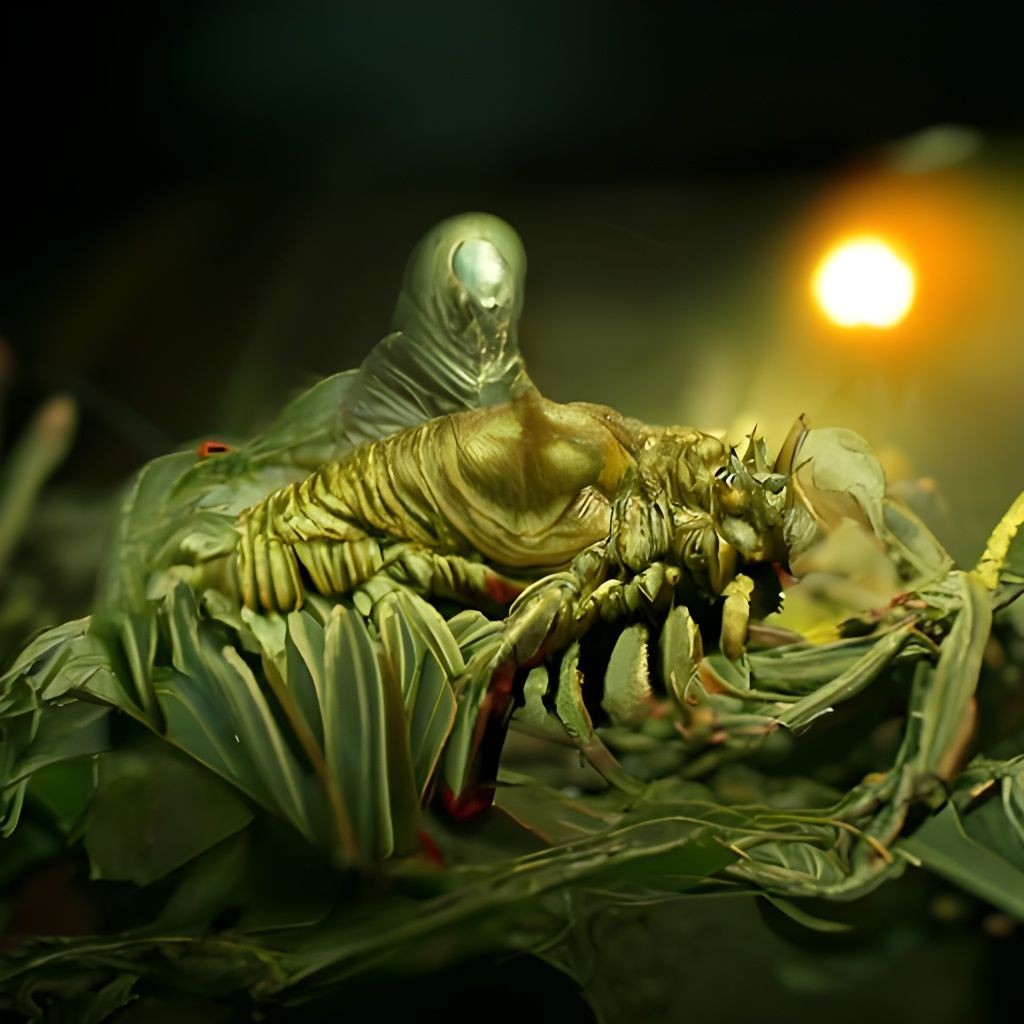 Horrifying Worm Monster Diorama in Gustave Doré Style