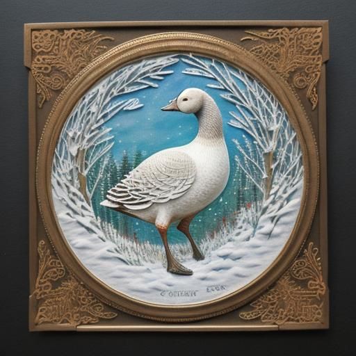 Winter is Coming, the Goose is Getting Fat, impressionism, quilling