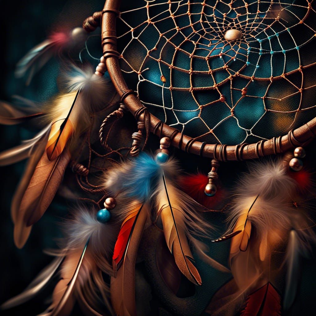 Abstract Dream Catcher in Hyperrealistic Style