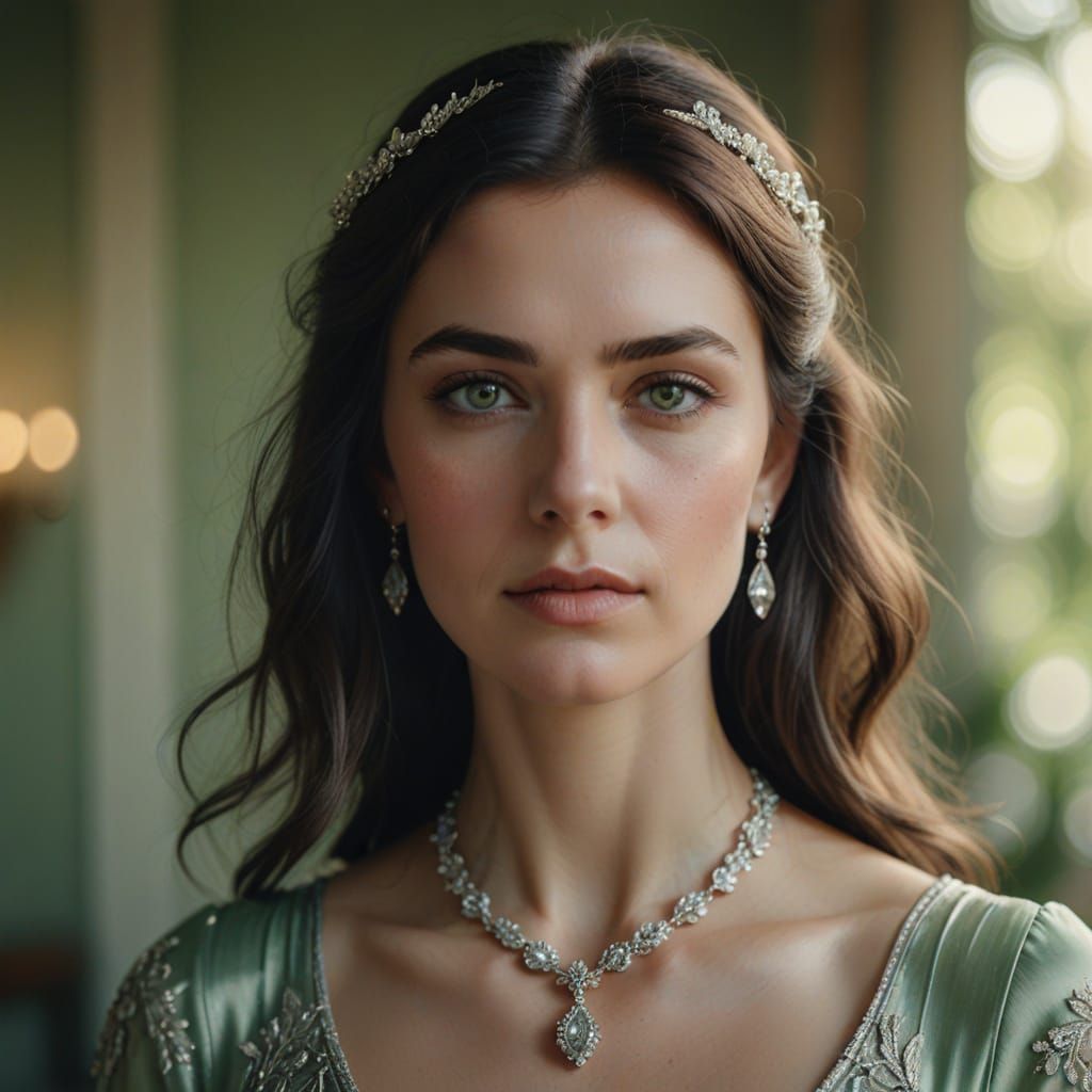 Ethereal Portrait of a Woman with Green Eyes