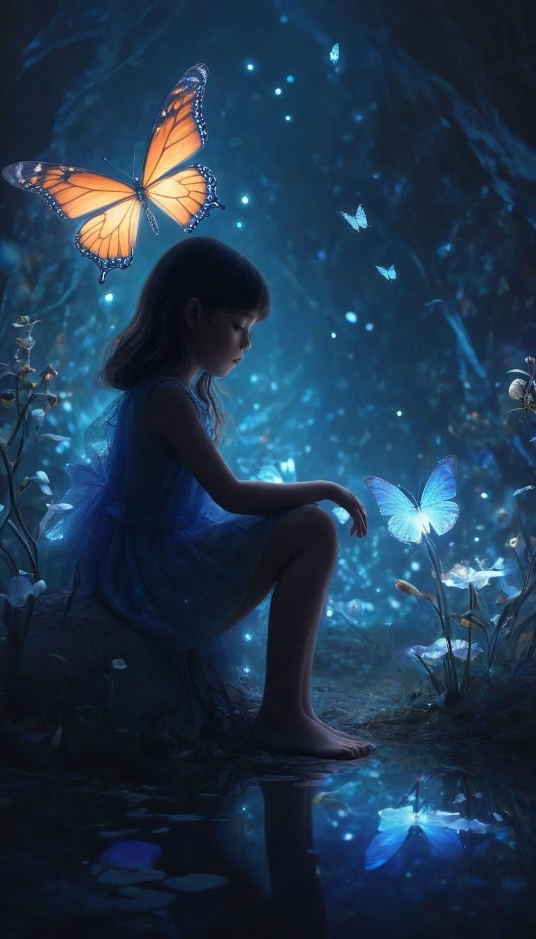Ethereal Butterfly Fantasy Art: Anime Style Illustration
