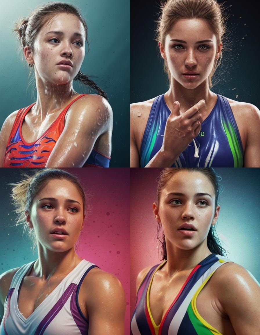 Dramatic Sports Personality Portrait in Splash Art Style