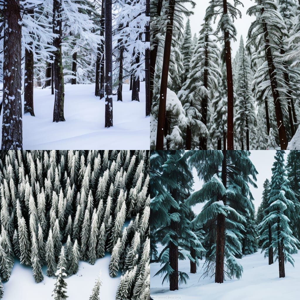 Snowy Pine Forest: Professional Photography with Bokeh