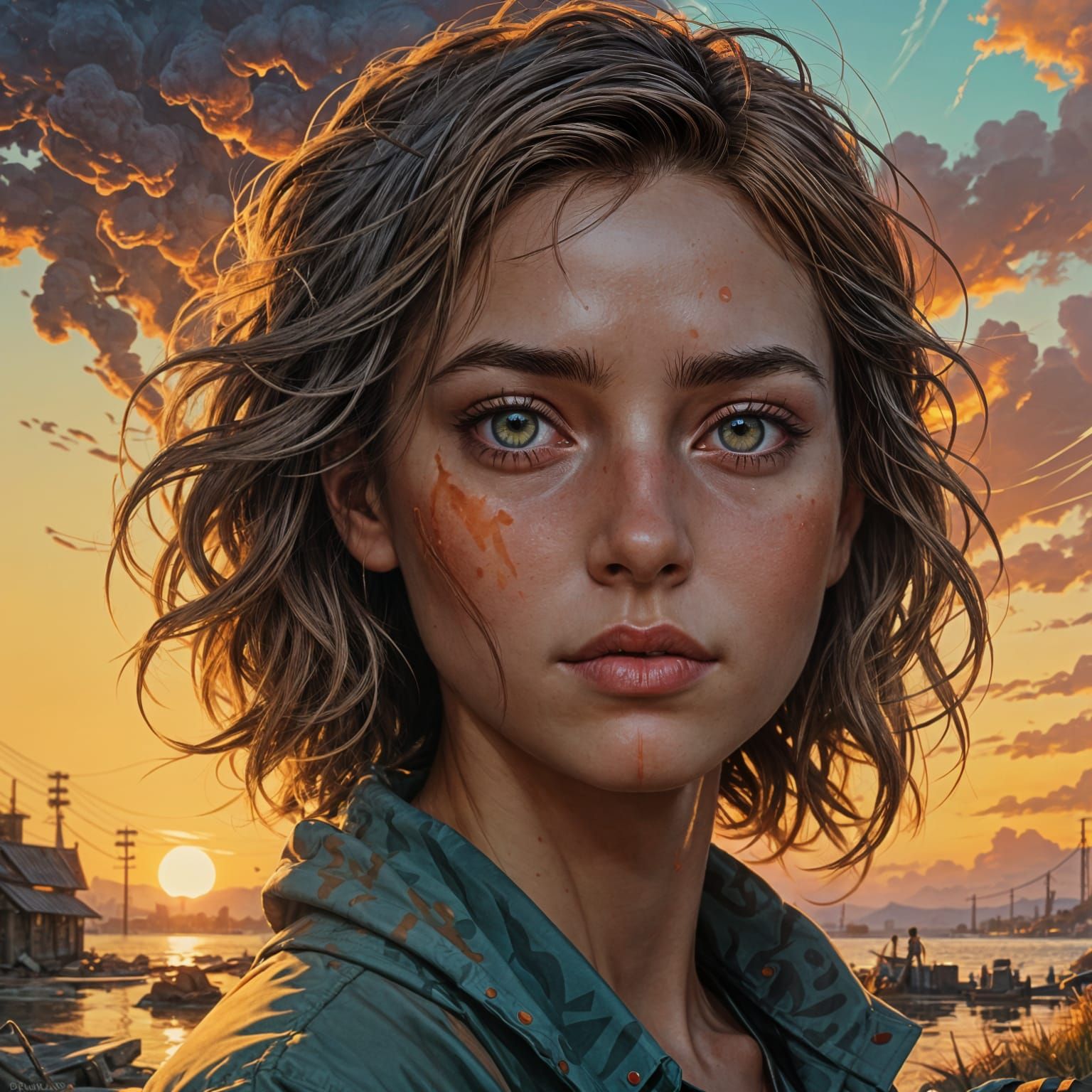 Hyperrealistic Love Portrait in Vibrant Splash Art Style