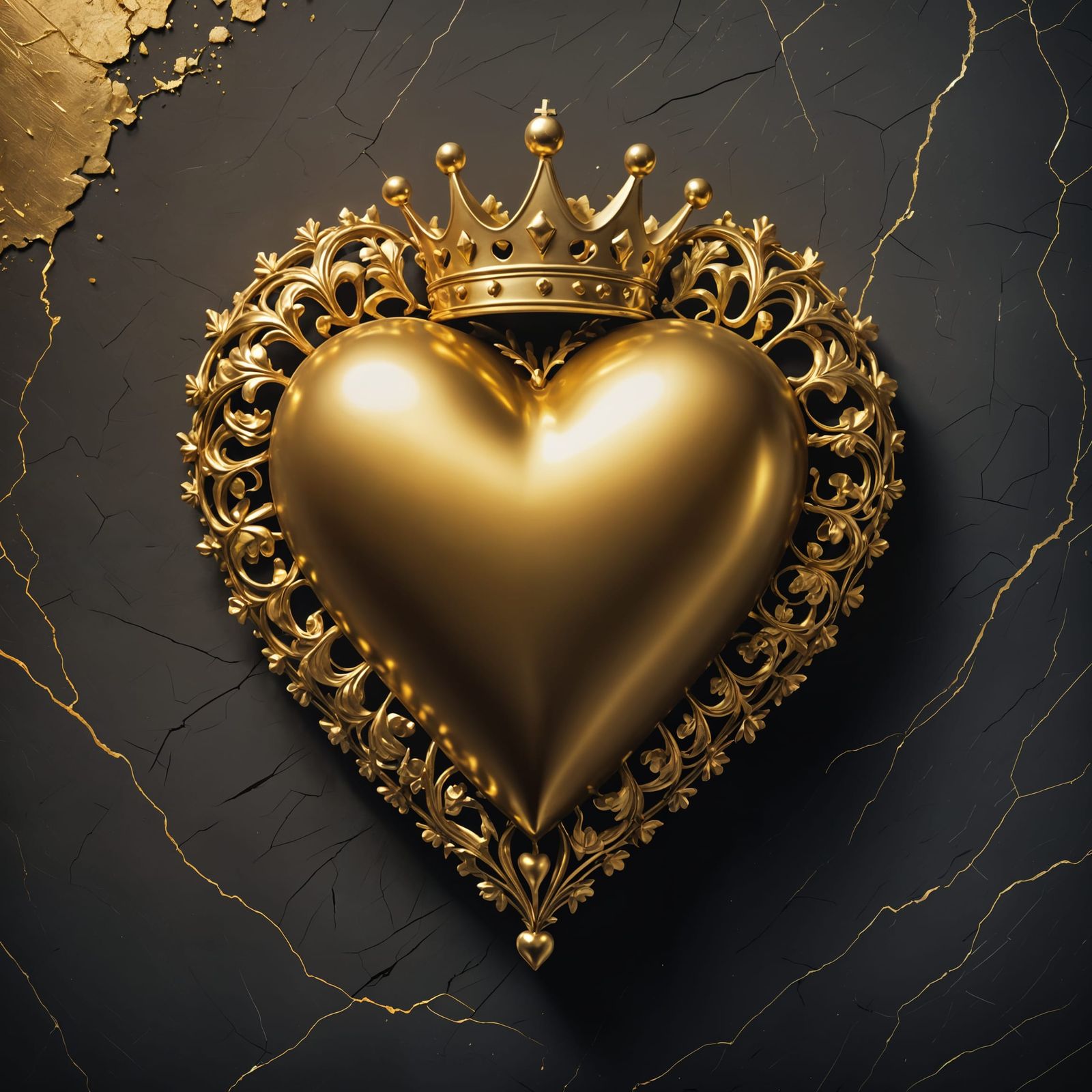 Golden Heart Symbolizing Kindness and Generosity