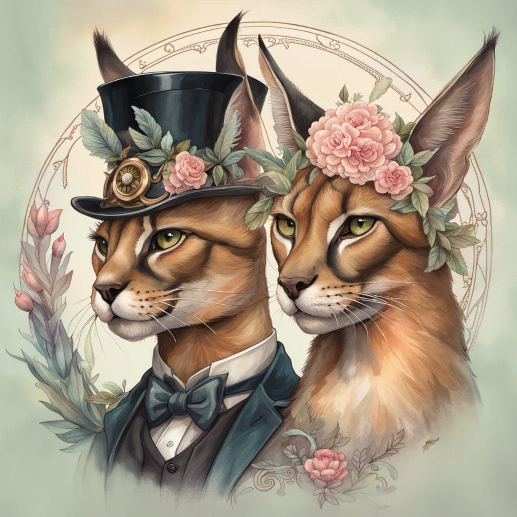Mr and Mrs caracal