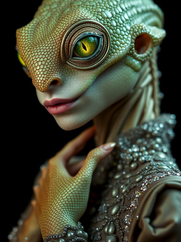 Alien Supermodel in Haute Couture, Fashion Editorial