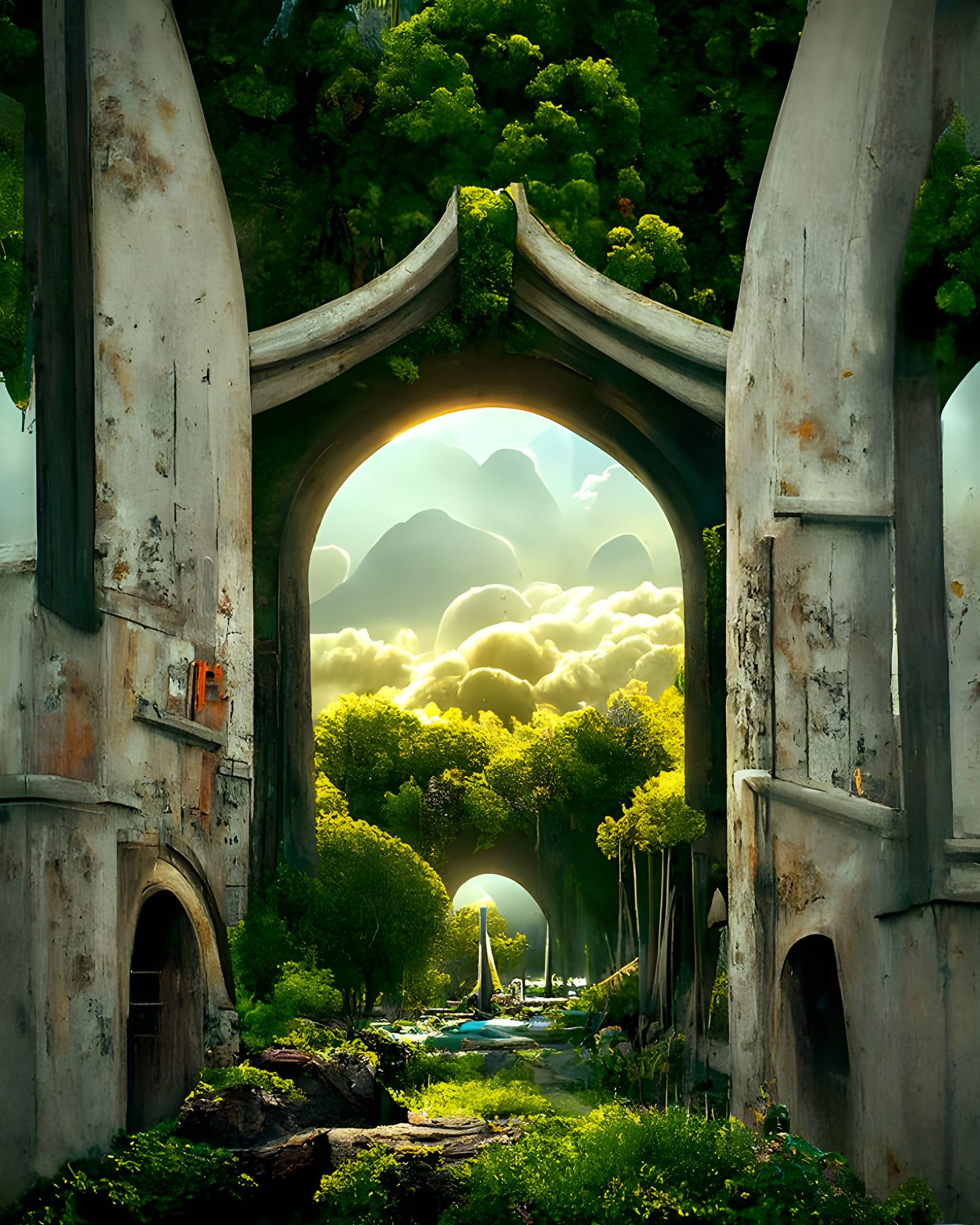 Heavenly Garden: Digital Matte Painting Landscape