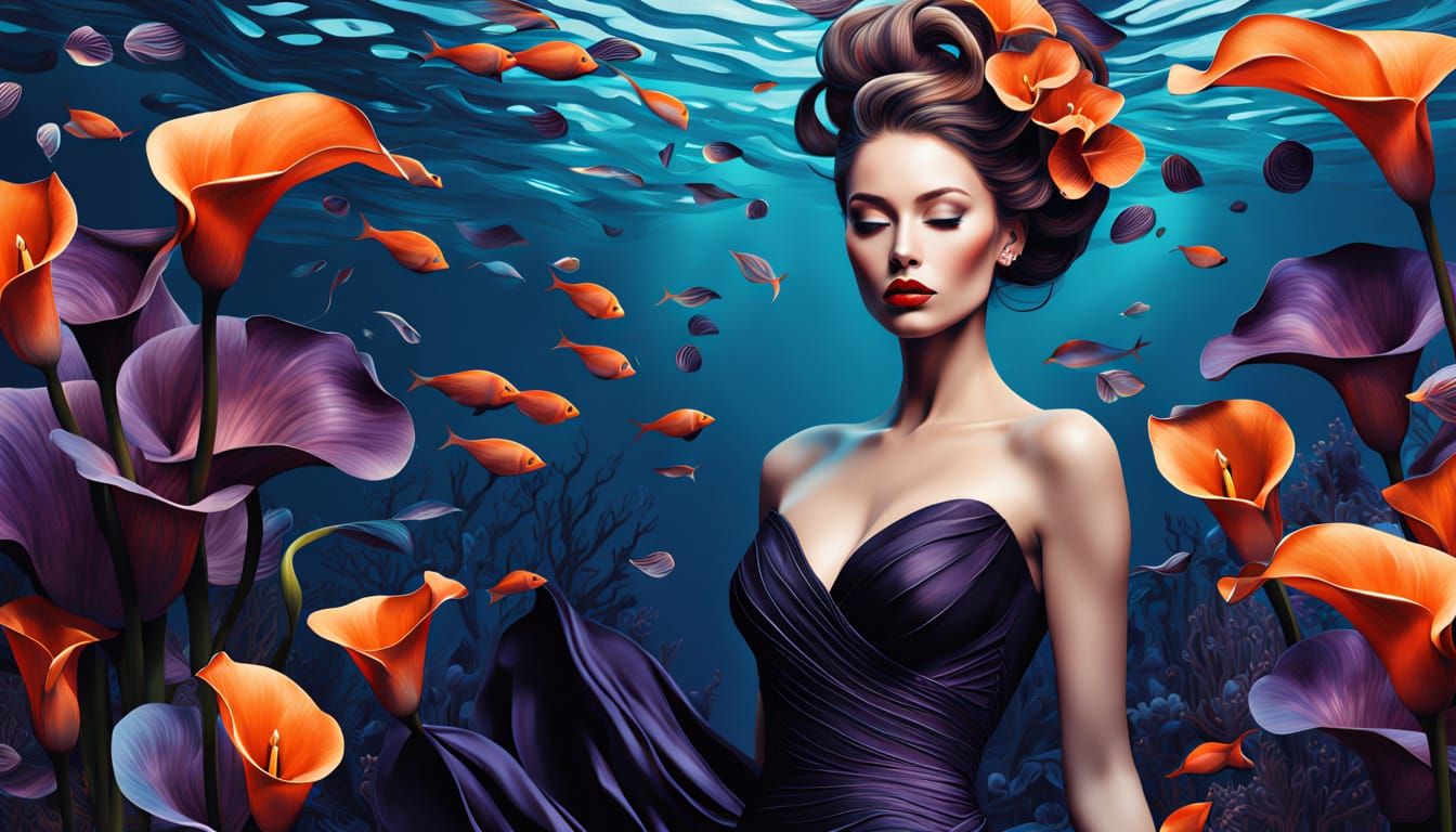 Underwater Optical Illusion: Coral Reef Woman