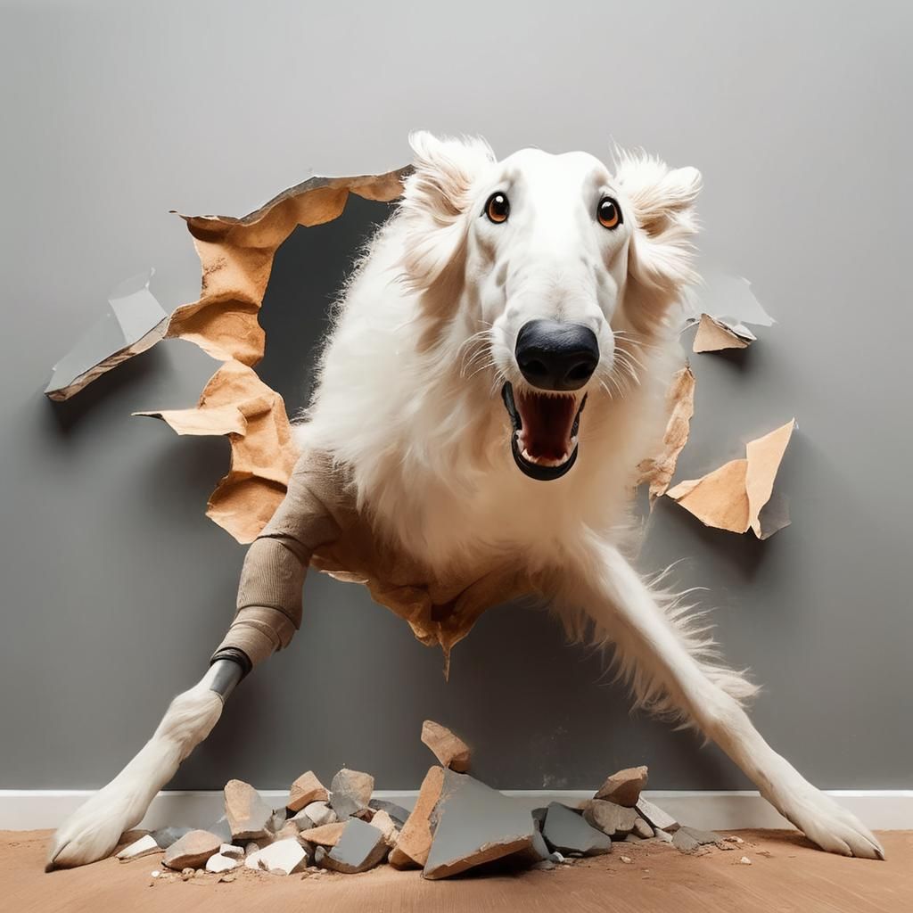 Clumsy borzoi