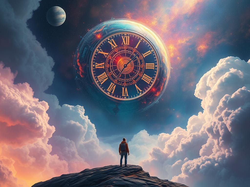 Ethereal Dreamscape: Wanderer Gazes at Time's Origin