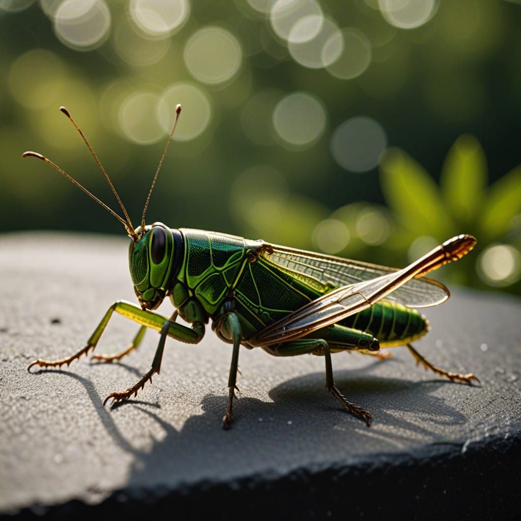 Elegant Glass Grasshopper in Earthy Hues