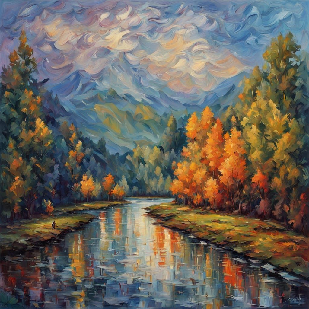 Enkidu in Expressionist Neo-Impressionism Oil Painting