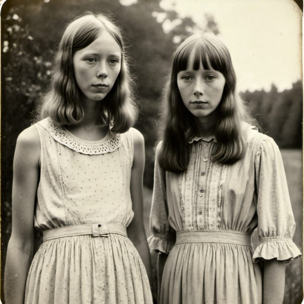 Sisters Diane Arbus style