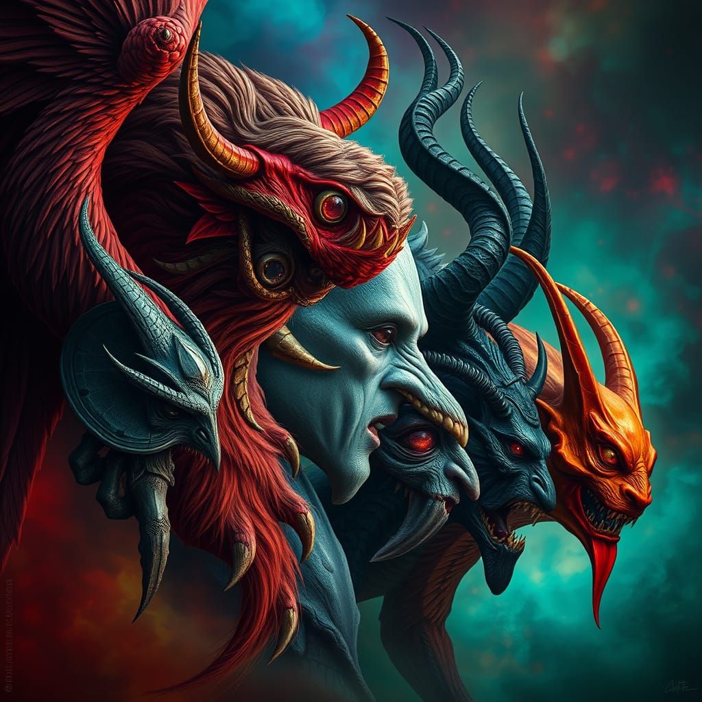 Dramatic Angel, Demon, and Hybrid Creature Combinations