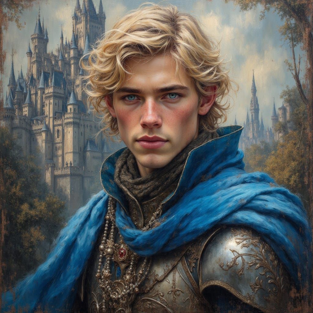 Fairytale Prince Portrait in Impasto Oil Style