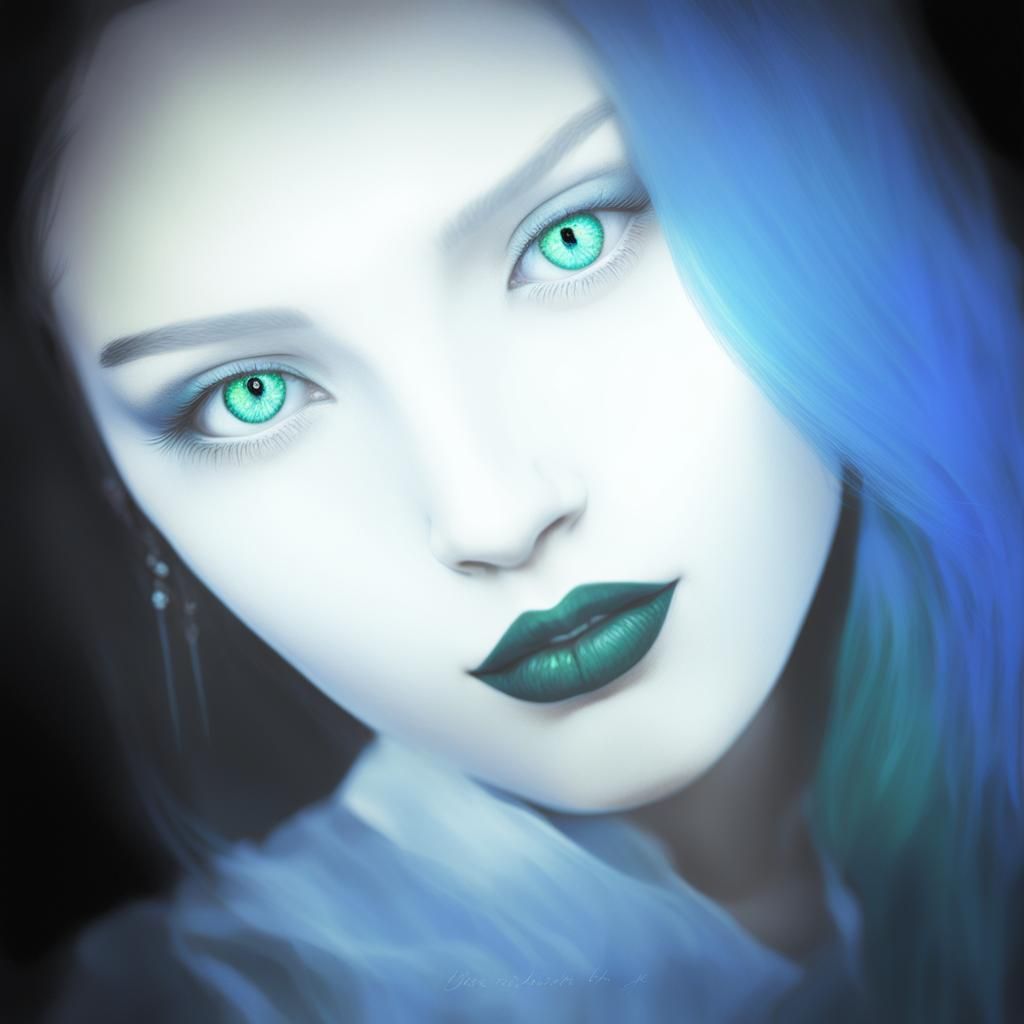 Beautiful gothic selfie with ethereal gothic young lady with...