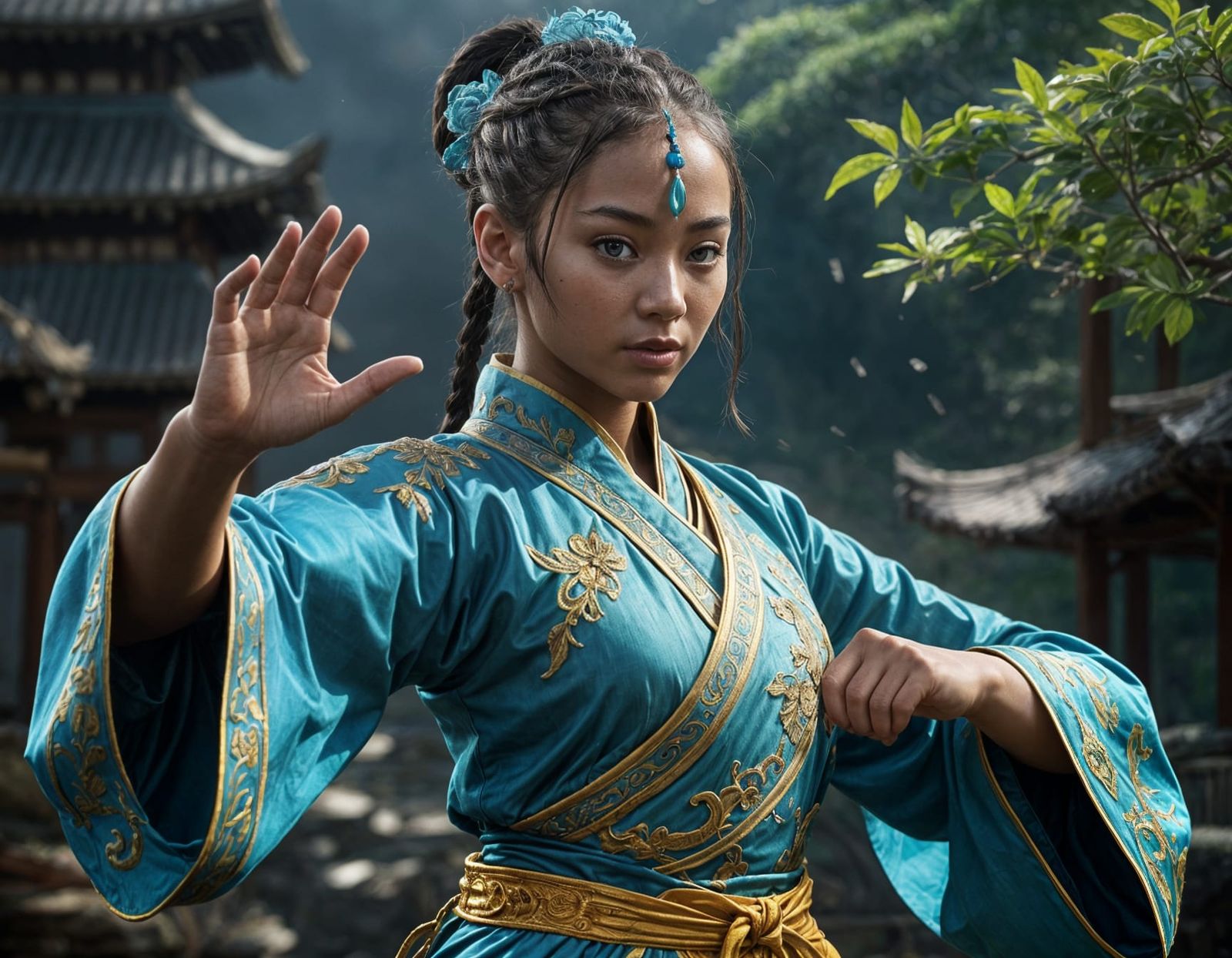 Vibrant Shaolin Kung Fu Master