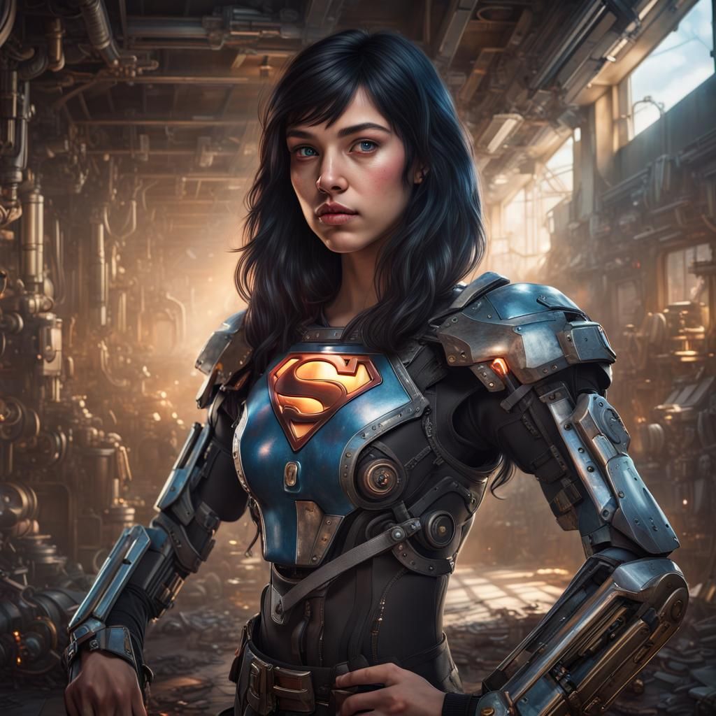 stunning mecha supergirl