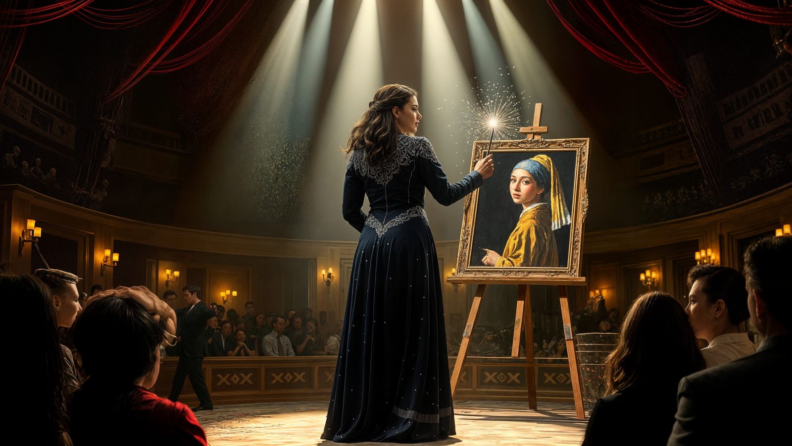 Magician Creates Pointillist Masterpiece in Circus Arena