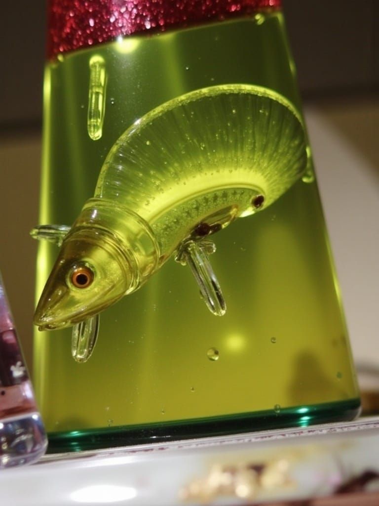 Surreal Fisherwoman Confronts Shifting Ice Floe on a Yacht i...