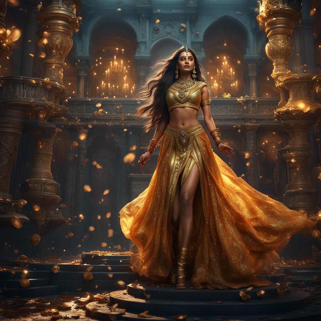 Indian Actress in Detailed Fantasy Art
