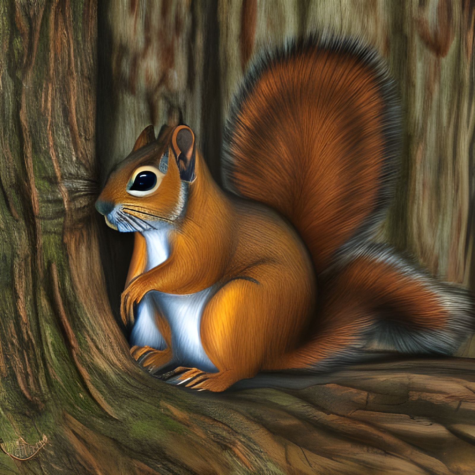 Squirrel Preparing for Winter with Dynamic Lighting