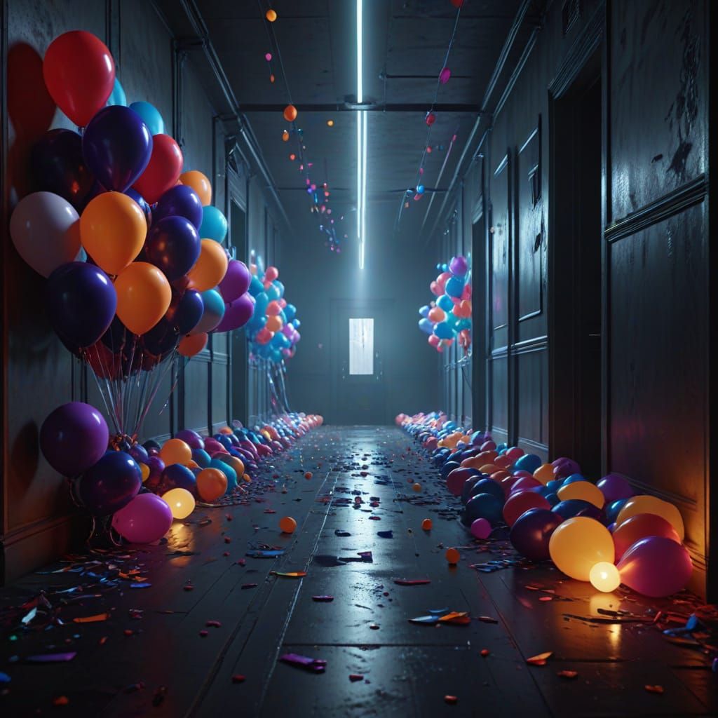 Creepy Backrooms: Endless Balloon Hallway in UE5