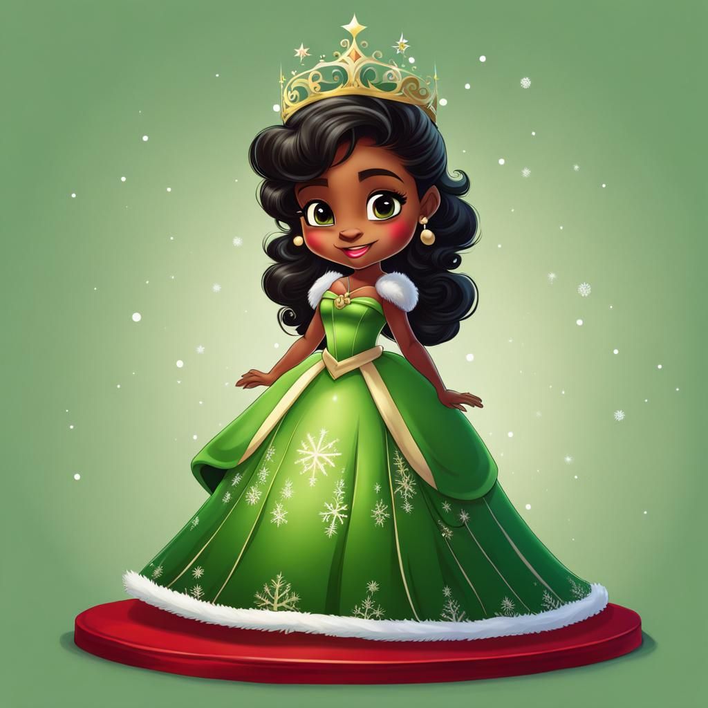Hyperrealistic Christmas Chibi Tiana from Disney
