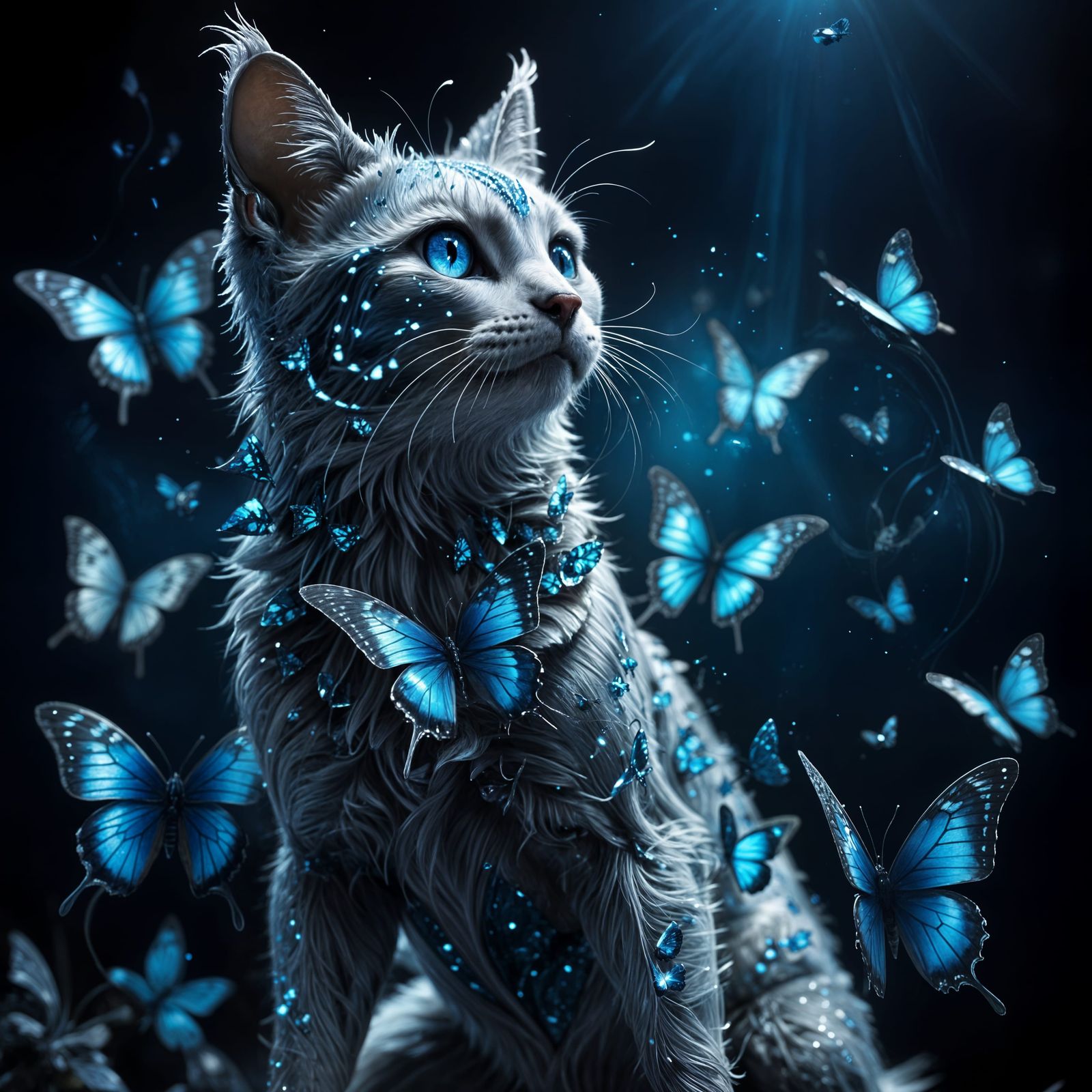 Cosmic Creature's Macabre Butterfly Capture in Dark Art Styl...