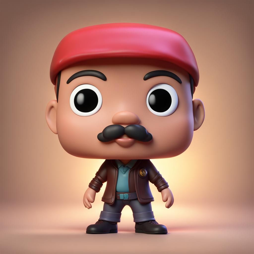 Funko Pop Figure in 3D Digital Art Style