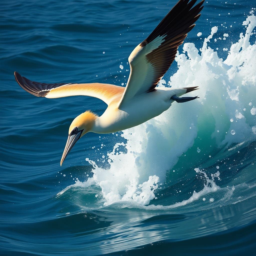 Gannet Dive: Explosive Ocean Splash