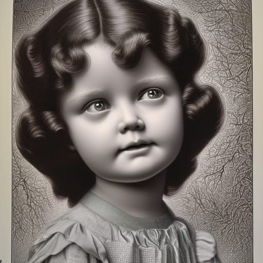 Maggie MacNeal Portrait in Etching Style