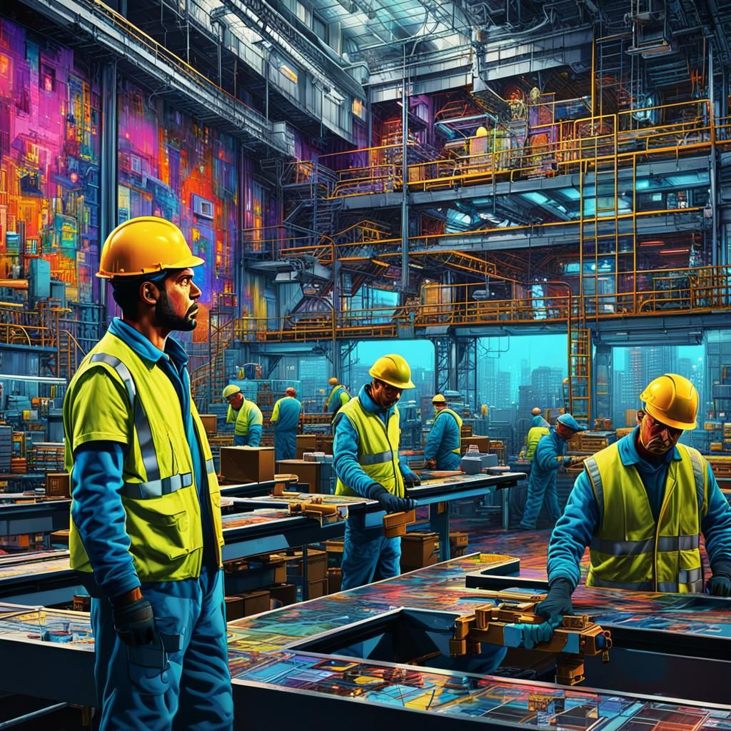 Factory Workers on February 29th: Digital Art