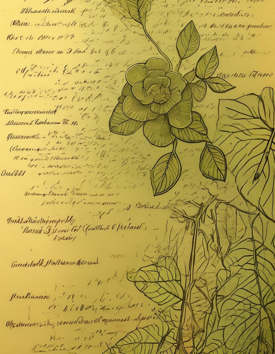 Detailed Forest Clearing Drawing in Naturalist Style