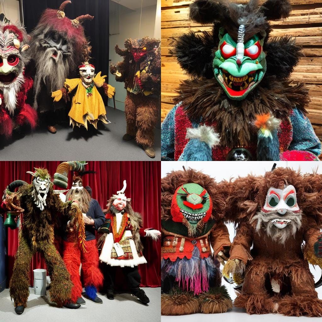 Creepy Krampus Costume in Retro Horror Style