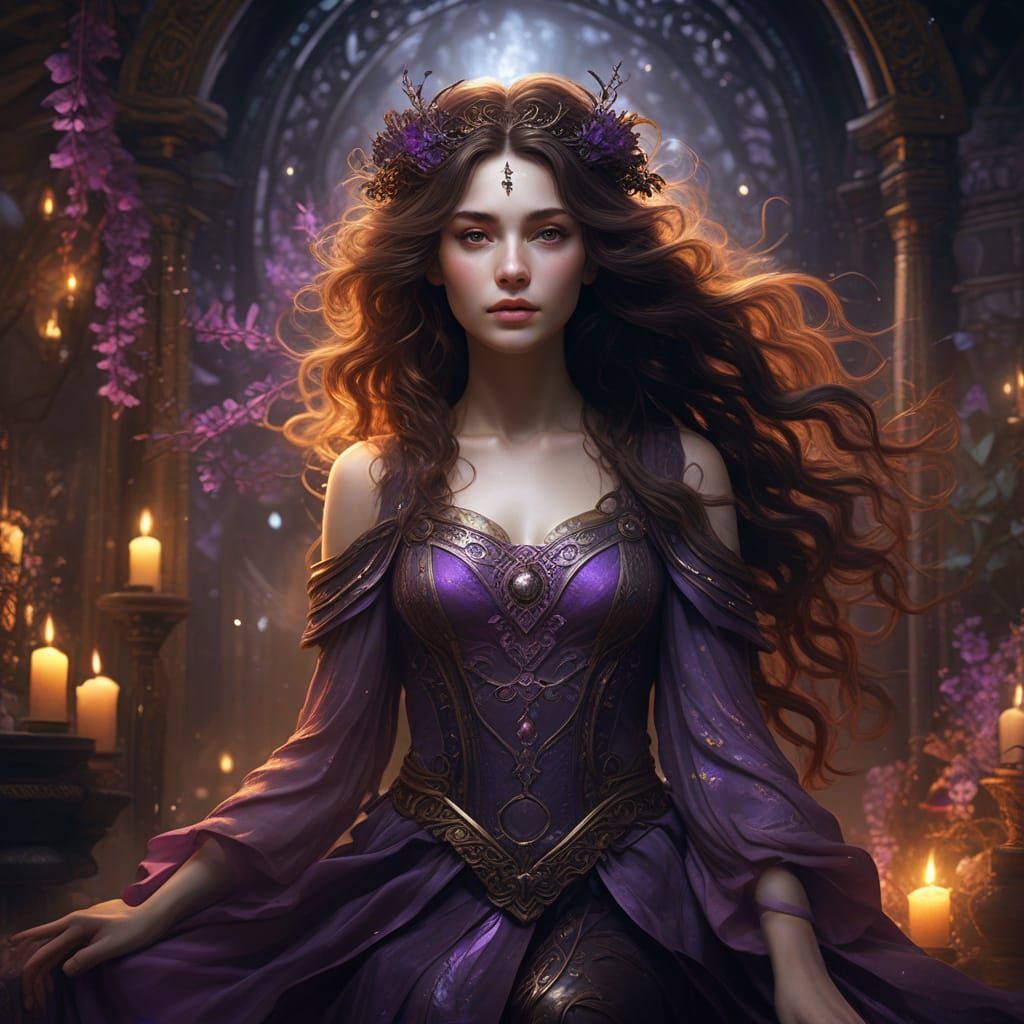 Mystical Tarot Reader in Ethereal Glow