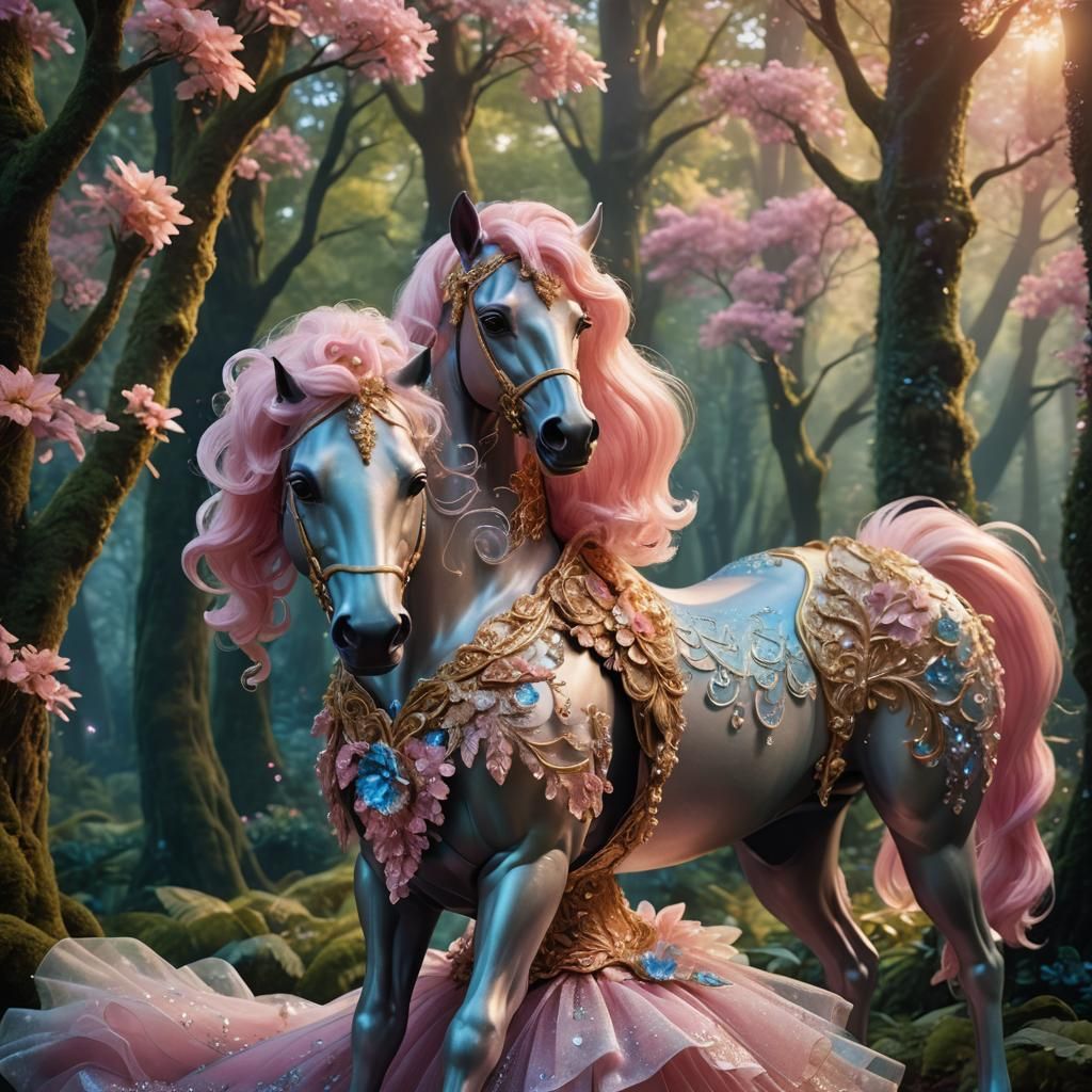 Barbie Centaur Portrait in Lush Forest