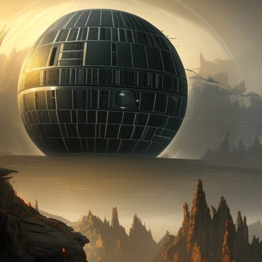 Detailed Matte Painting of the Death Star