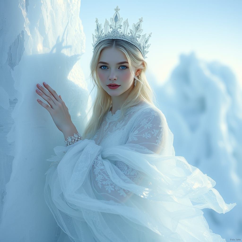Ethereal Ice Princess in Winter Wonderland