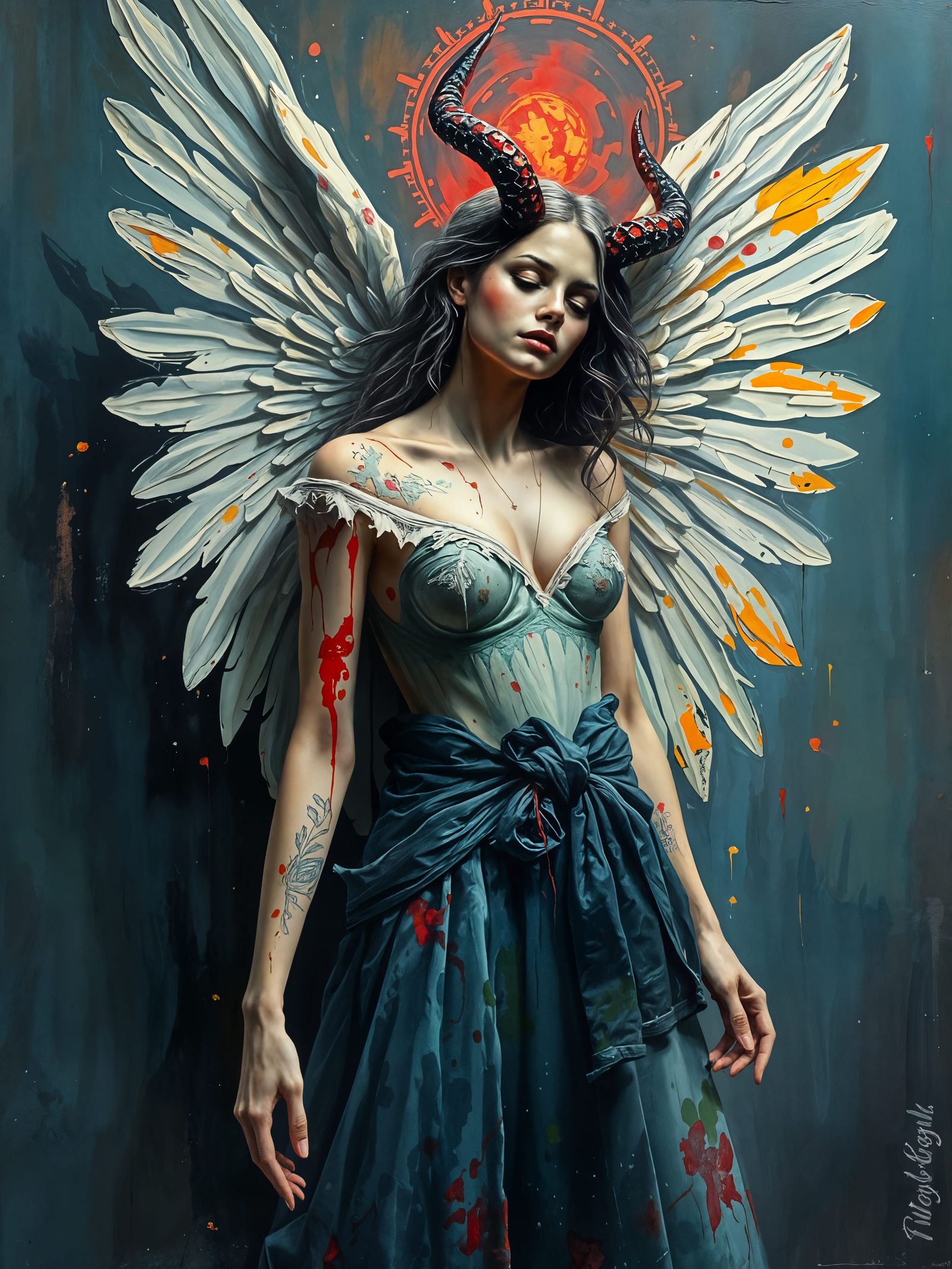 Angel Transfigured into Dark Demon