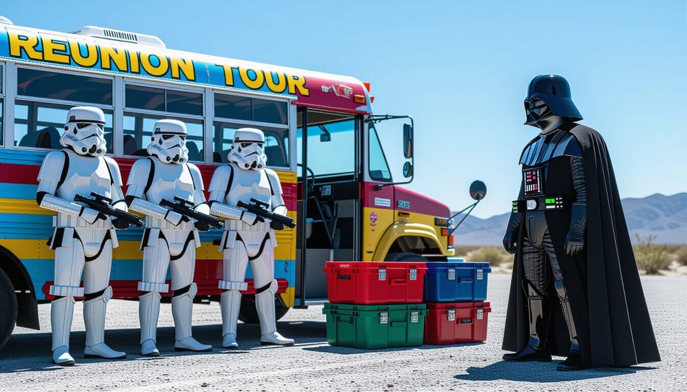 Star Wars Characters on a Reunion Tour Bus