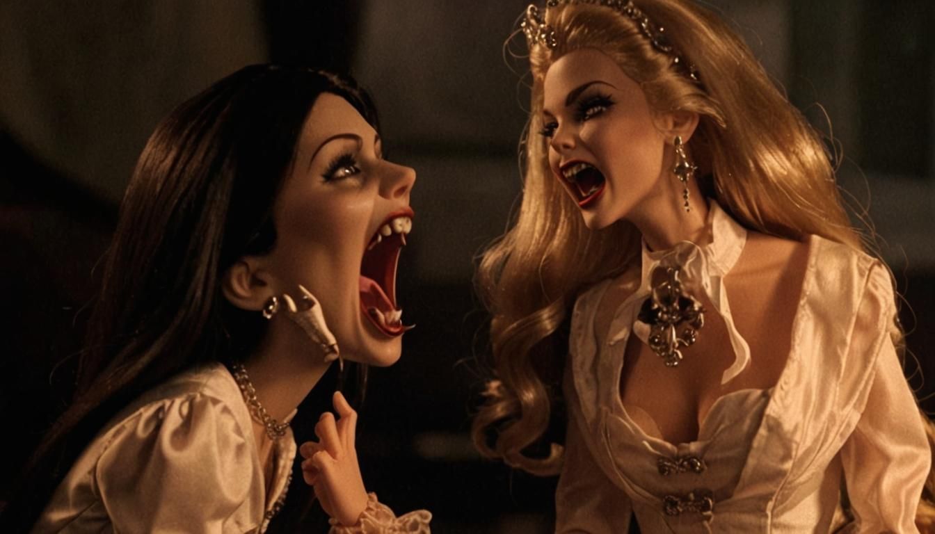 Vampire Barbies Hissing with Fangs