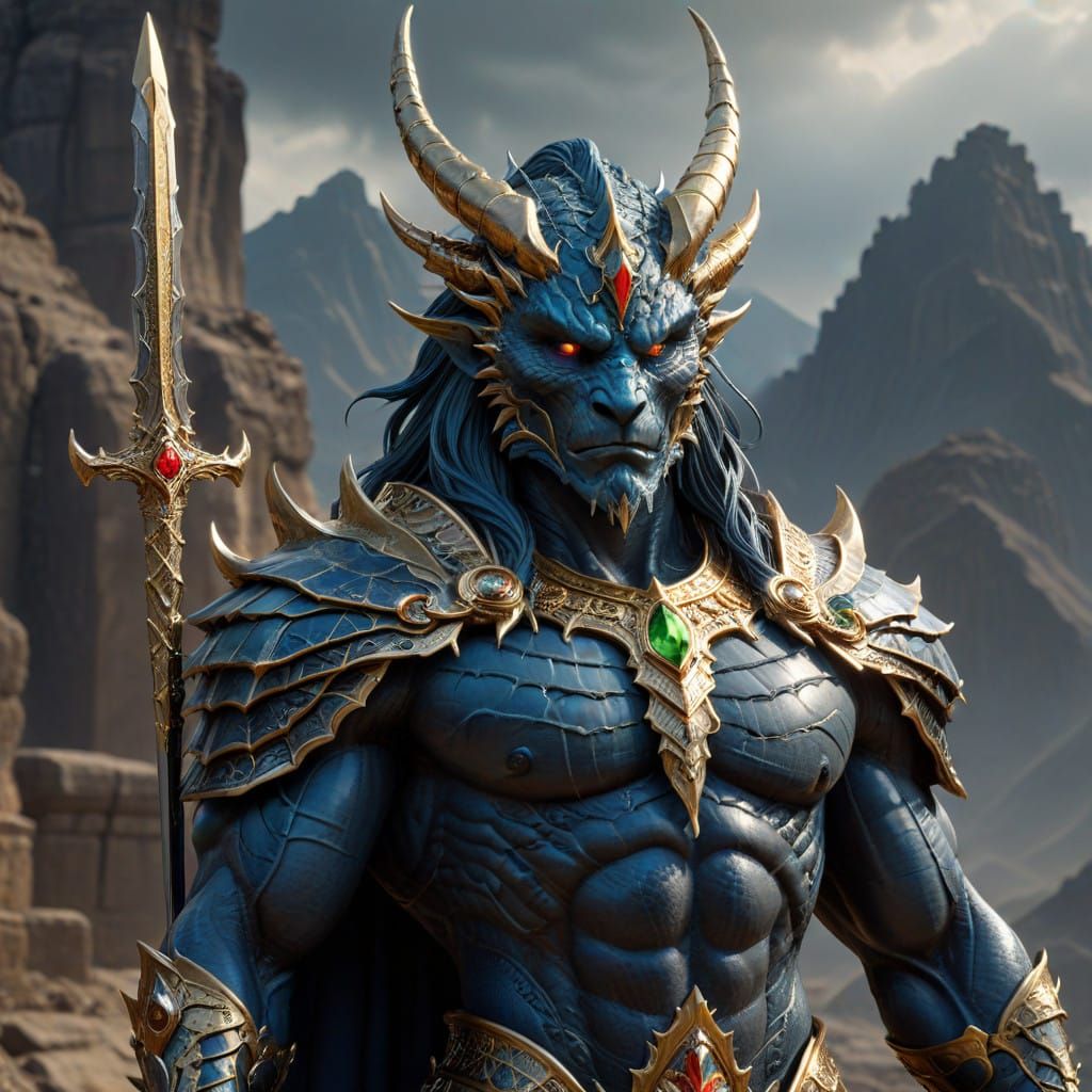 Dragon King in Gold and Ruby Splendor