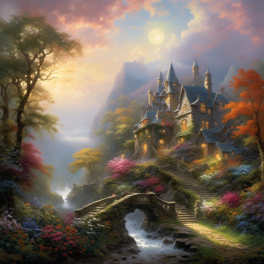 Proud Dark Grey Kitten in Ethereal Style