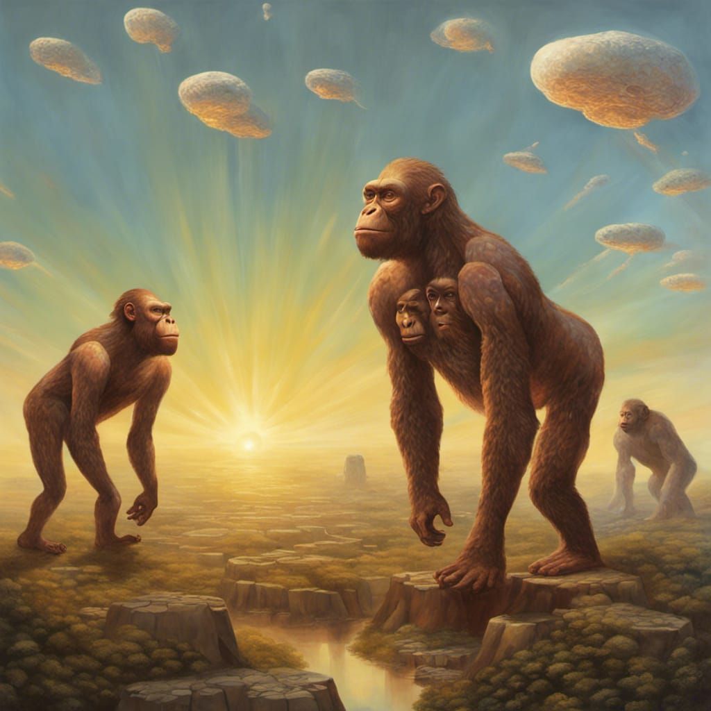 Surreal Apes Converge on Advanced Civilization